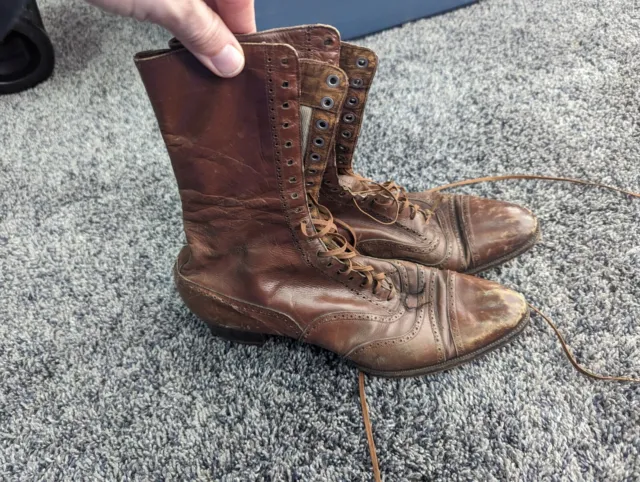 Vintage Victorian Louis/French/Pompadour High Top Heel Boots Chas E. Heintzelman