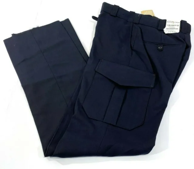 FLYING CROSS WOMENS JUSTICE POLY WOOL SIDE POCKET PANTS 47690 NAVY 6x35 UNHEMMED