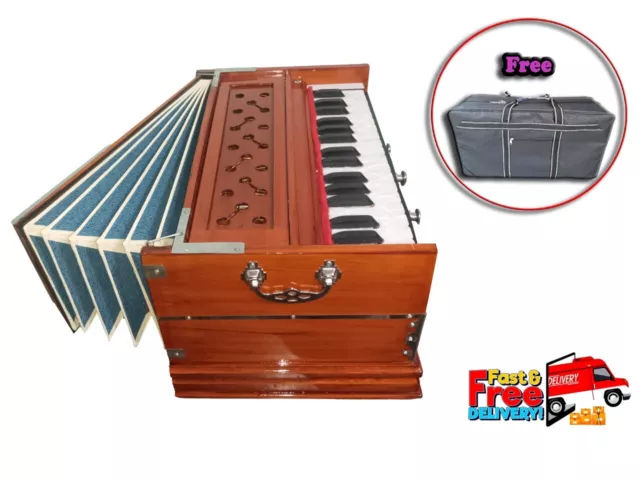 Indian Harmonium High Class Sound 4 Stopper Double Fold Bellow 32 Key Instrument