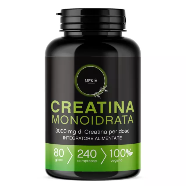 Integratore CREATINA MONOIDRATO PURA, 240 Compresse Alto Dosaggio 3000mg