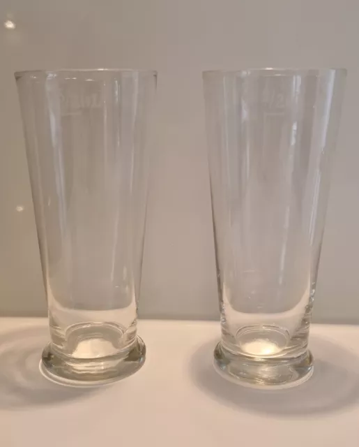 2 x Antik Bier Glas ,Eichstrich 5/20 L, Fußrand,  mundgeblasenes Pokalglas 
