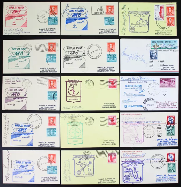 US Stamps 1950-60s Flight Cover Collection Lot of 110