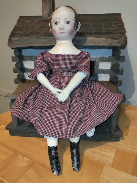 Izannah Walker Style Doll in SWEET Red Check Dress By Atticbabys