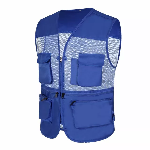 Mens Outdoor/Fishing Sleeveless Mesh Waistcoat Multi-Pockets Photography Vest