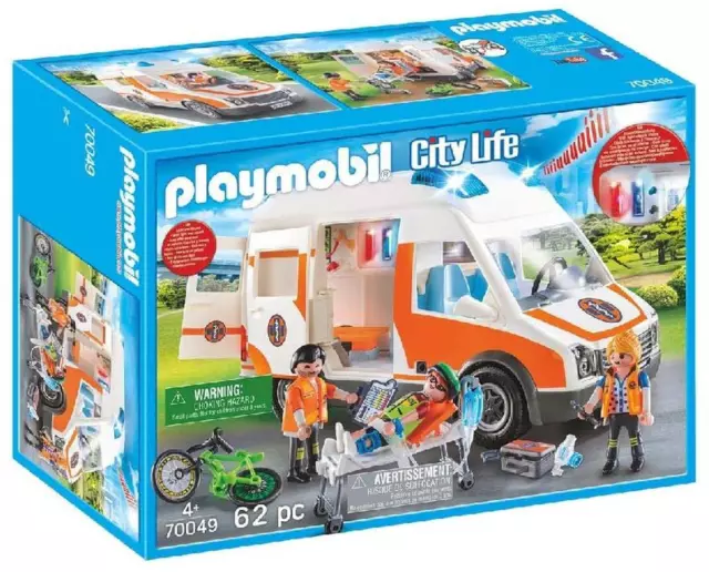 Playmobil  70049 City Life Rettungswagen Krankenwagen mit Licht und Sound