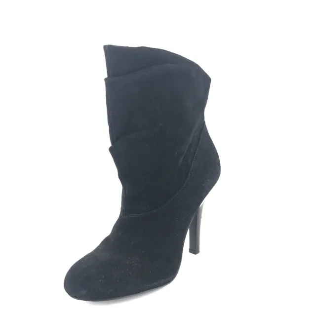 Steve Madden Womens P-Ada Suede Slouch Bootie Black Shoes Size 8.5 M  $110 *