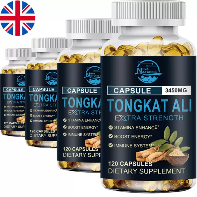 3450mg TongkatExtract 200:1 Strong Natural Testosterone Booster 4X 120 Capsules