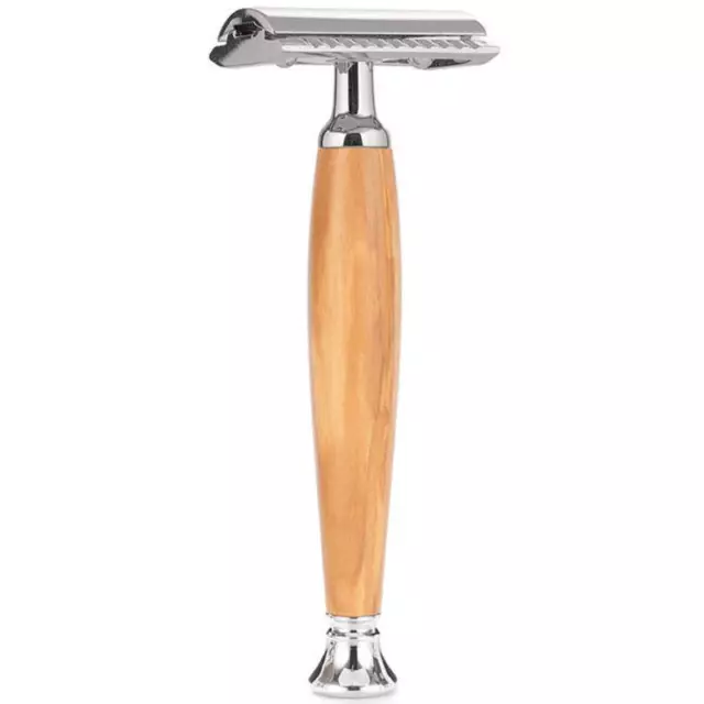 Mondial 1908 Beethoven Safety Razor Olive Wood DE Classic Wet Shaver Made In Ita