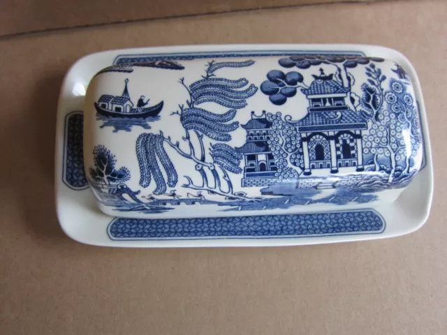 Churchill England Willow Blue 1/4 Lb Covered Butter dish.