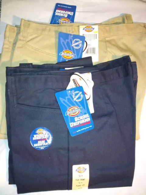 NEW Boys Dickies Pants, Blue, Tan Khaki, Back to School Uniform Pants, All Sizes 2