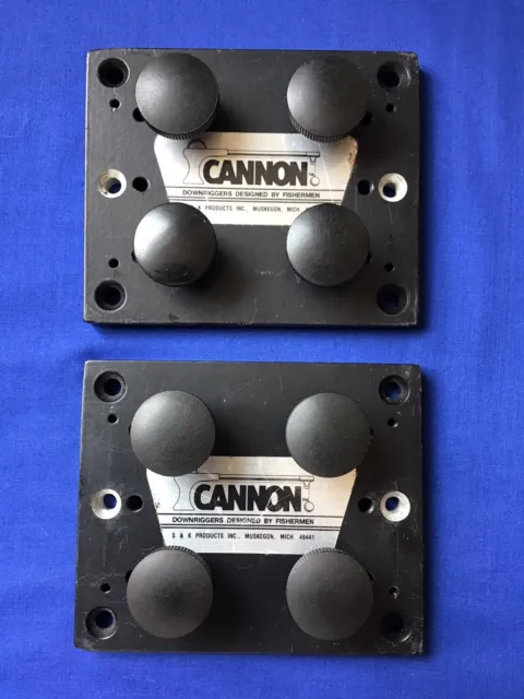 Two (2) Cannon Downrigger Universal Mounting Deck Plates With Multi Size Holes