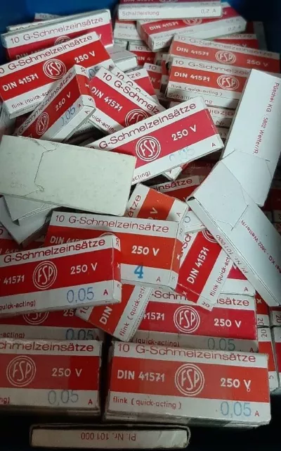 Boite de 10 fusibles en verre rapide 5x20mm 250V valeur au choix 2
