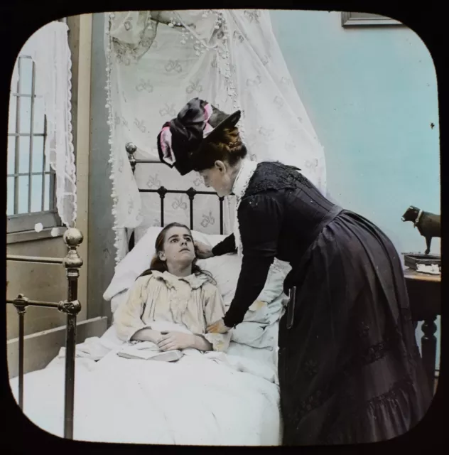 ANTIQUE Magic Lantern Slide MISSION OF THE ROSES NO22 C1890 VICTORIAN PHOTO
