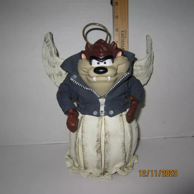 VTG Tasmanian Devil Taz Angel Biker Looney Tunes 10" Christmas Tree Topper WB