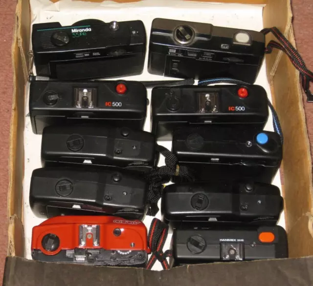 Job Lot JF24 Vintage 35mm P&S Compact Film Camera (10) **READ DESCRIPTION**