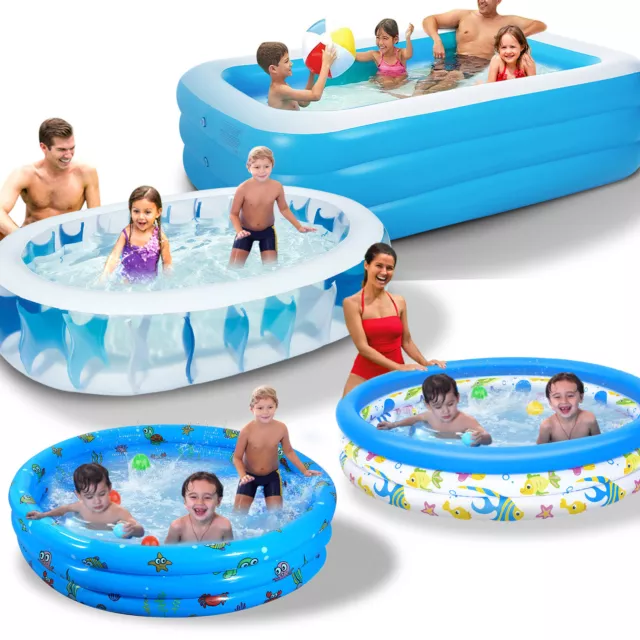 FAMILY SWIMMING POOL Outdoor Garden Summer Inflatable Kids Adults Play ...