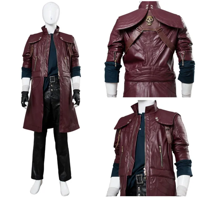 DMC5 Devil May Cry V Dante Disfraz Envejecido Cosplay Abrigo de Halloween Conjunto Completo