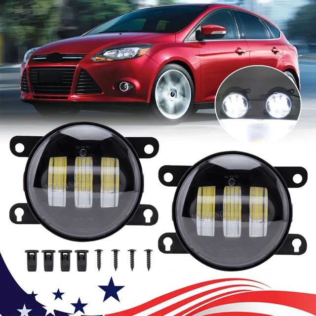 2x LED Front Clear Lens Bumper Fog Light Driving Lamps Assembly for Ford Focus