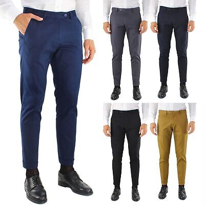Pantaloni Uomo Eleganti Invernali Cotone Caldo Slim Fit Made in Italy