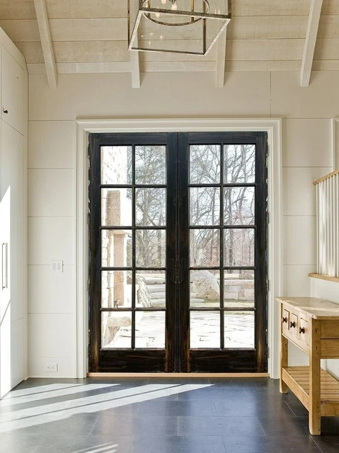 Antique Black French Door Custom Interior Exterior Sliding Double Single Door