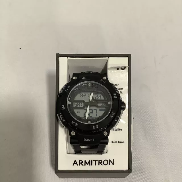 Armitron Womens 20/5160BLK Analog-Digital Chronograph Water Resistant Watch