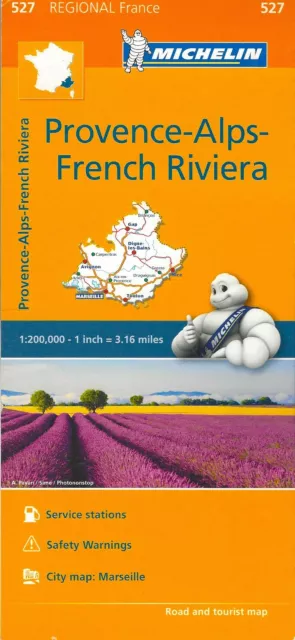 Michelin Map of Provence-Alps-French Riviera, France, Michelin Map #527