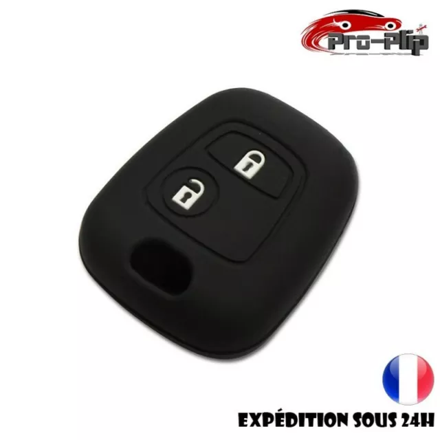 Housse SILICONE pour CLE PEUGEOT 106 206 306...NOIRE ETUI de protection COQUE TE