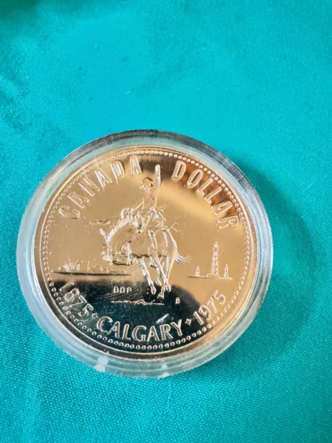1975 Canadian Calgary 100 Year Commemorative Silver Dollar encapsulated