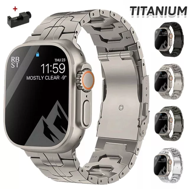 Titanium Band Metal Bracelet Strap For Apple Watch Ultra 8 7 6 SE 5 4 3 38-49mm