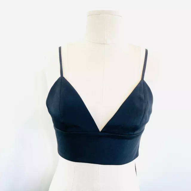 Michael Lo Sordo Size 8 Black Silk Lycra Bra Bralette Bra Made in Australia NWT