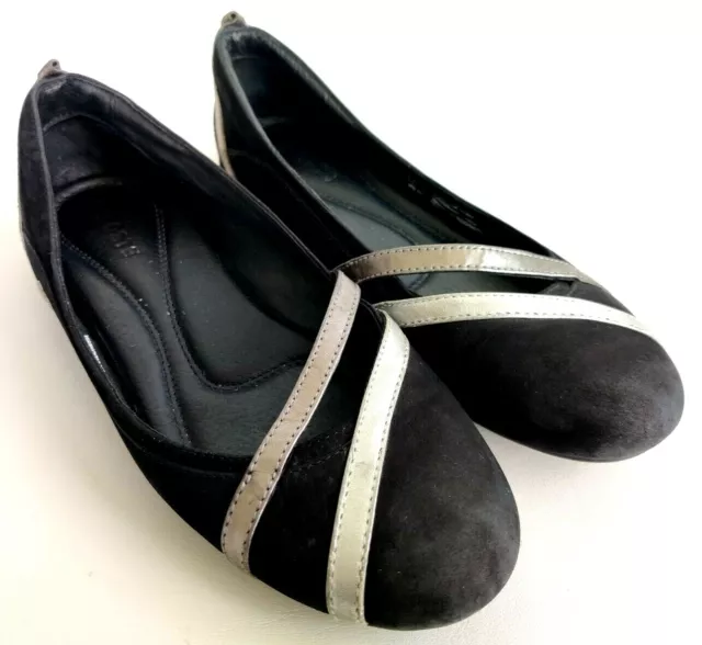 Lacoste Papillon Shine Womens Size 7.5 Black Casual Slip On Comfort Flats Shoes