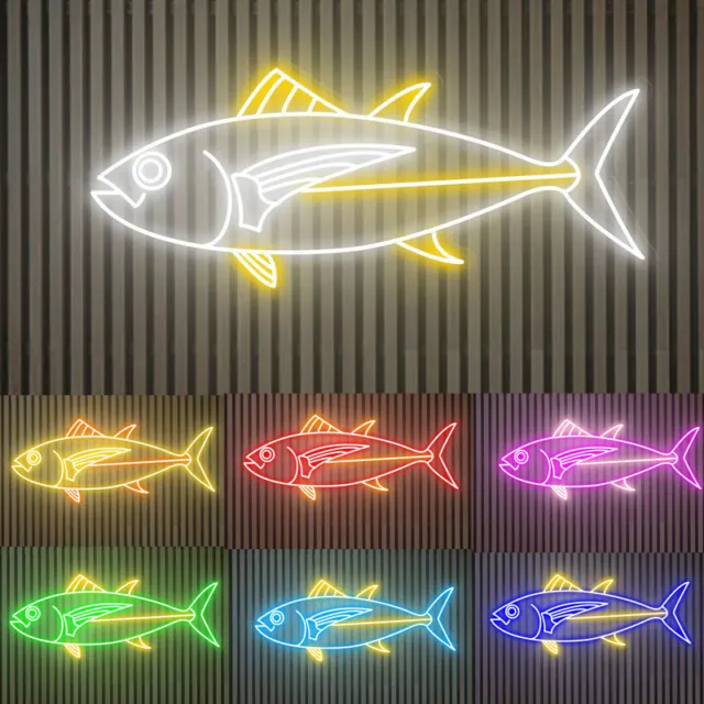 Fish Neon Lights Decor, Game Room Wall, Decor Home Personalized Gifts
