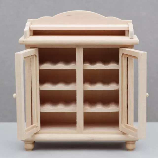 1/12 Scale Wooden Cabinet Model Decor Dollhouse Cabinet Shelf for Dollhouse