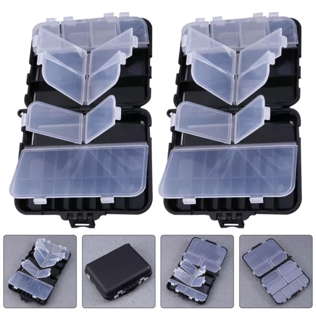 2 Pcs Multi-function Fishing Organizer Multipurpose Tackle Box