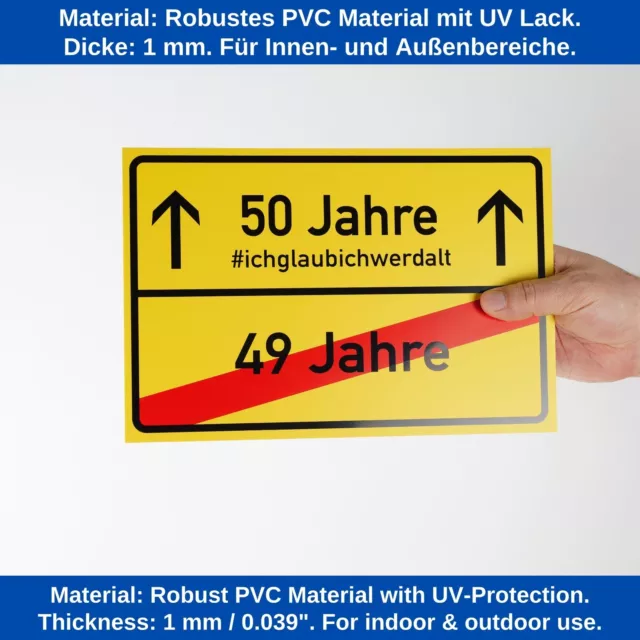 ORTSSCHILD ZUM 50.GEBURTSTAG Happy Birthday Schild Geburtstag Deko