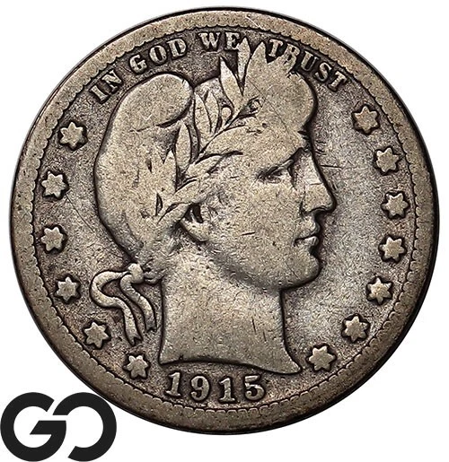 1915-S Barber Quarter, Better Date ** Free Shipping!