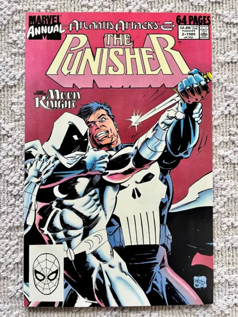Punisher Annual #2 Atlantis Attacks - Marvel Comics 1989 - Moon Knight! NM