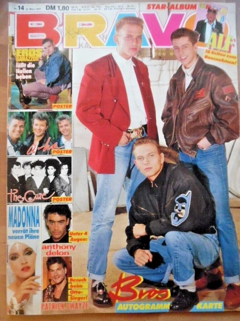 BRAVO 14 - 30.3. 1988 BROS a-ha CURE ÄRZTE Madonna ALF Wet Wet Delon Eros Swayze