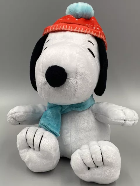 Hallmark Peanuts 7” Christmas Snoopy Red Hat Blue Scarf Plush Stuffed Animal