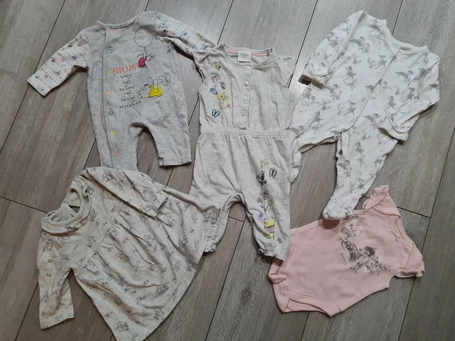 Disney 0-3 Baby Girl Bundle Bambi Winnie The Pooh George Tesco