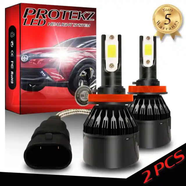 LED Headlight Kit Protekz High H9 6000K Bulbs for 2006-2015 Mazda MX-5 MIATA