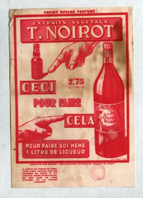 Buvard / EXTRAITS VEGETAUX pour ALCOOL CHERRY BRANDY "T. NOIROT"