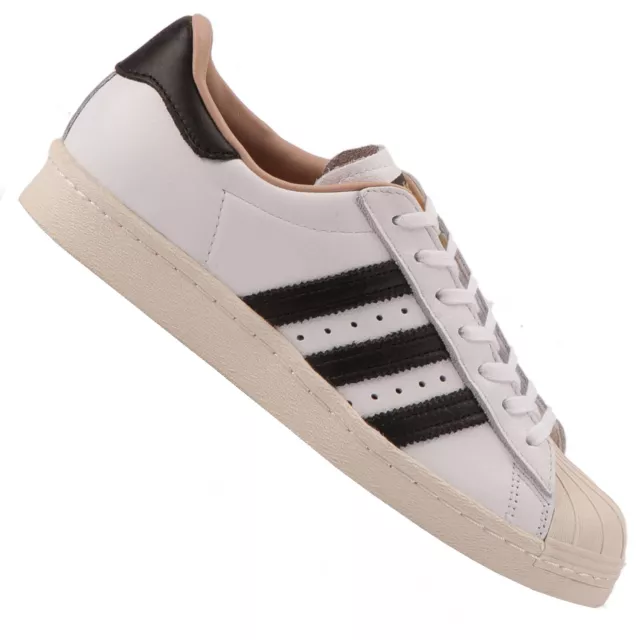 Adidas Originals Superstar 80s Vera Pelle Scarpe Sneaker BY2957 Bianco Nero