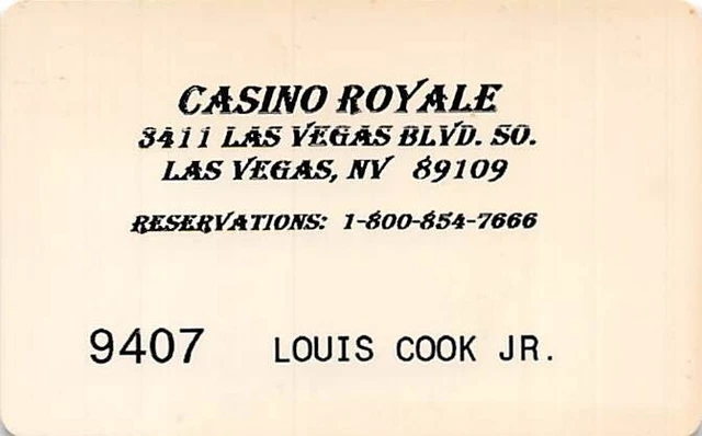 Casino Royale - Las Vegas, NV - Rare Table Card