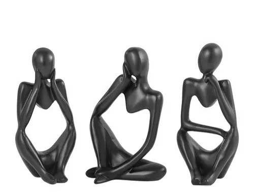 3 Sitting Thinking Statues
