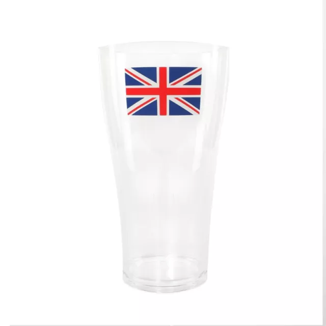 Reusable 568ml Plastic Union Jack Pint Glass - Party Tableware England Cup