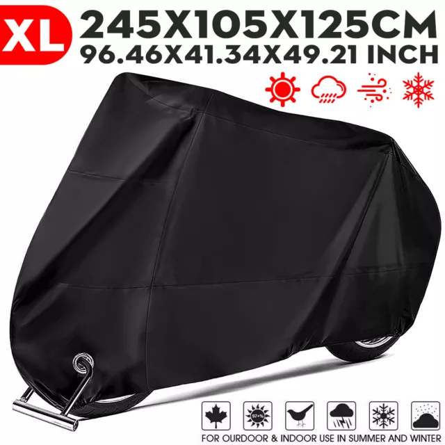 For Winter Outside Storage XL Snow Rain Motorcycle Cover Waterproof Heavy Duty