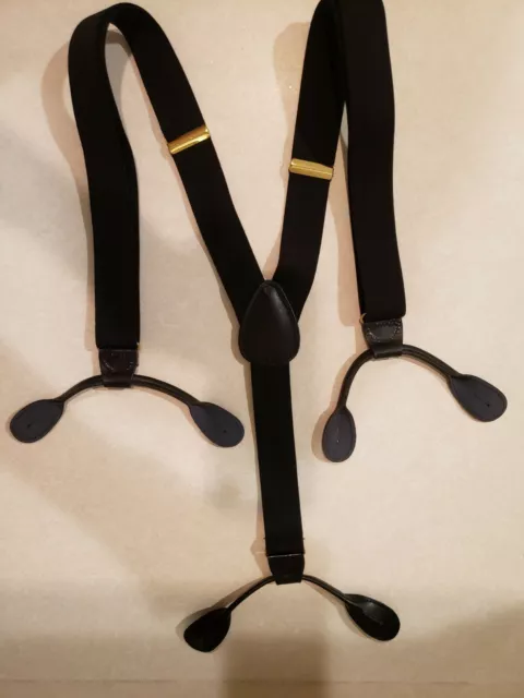 Black Button Suspenders Adjustable