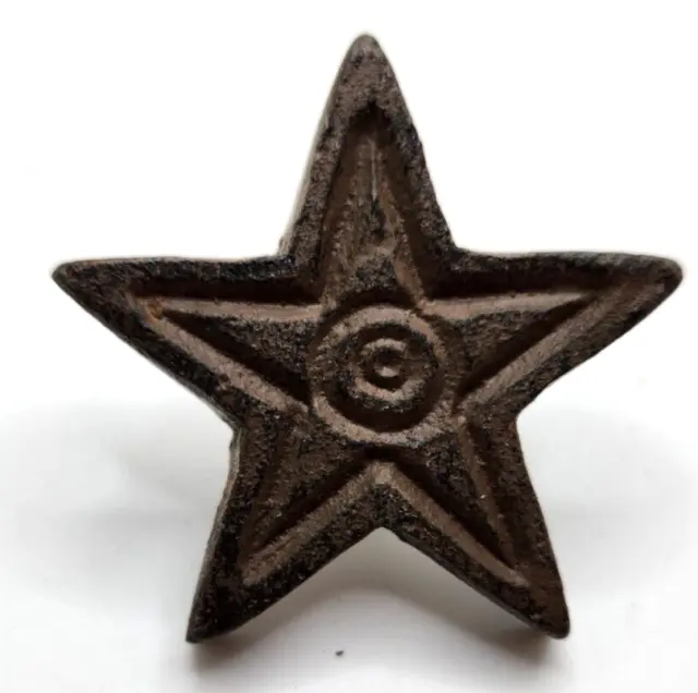 Cabinet Knobs Rustic 14 pc Cast Iron Star  Pull Drawer  Handles Brown Home Decor