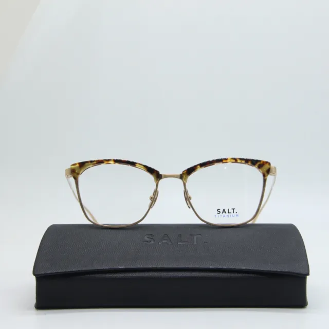 New Salt Angie Da Titanium Brown Gold Authentic Eyeglasses Frame W/Case 51-18 2
